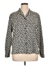 Karen Scott 100% Polyester Houndstooth Black Long Sleeve Blouse Size XL - photo 1