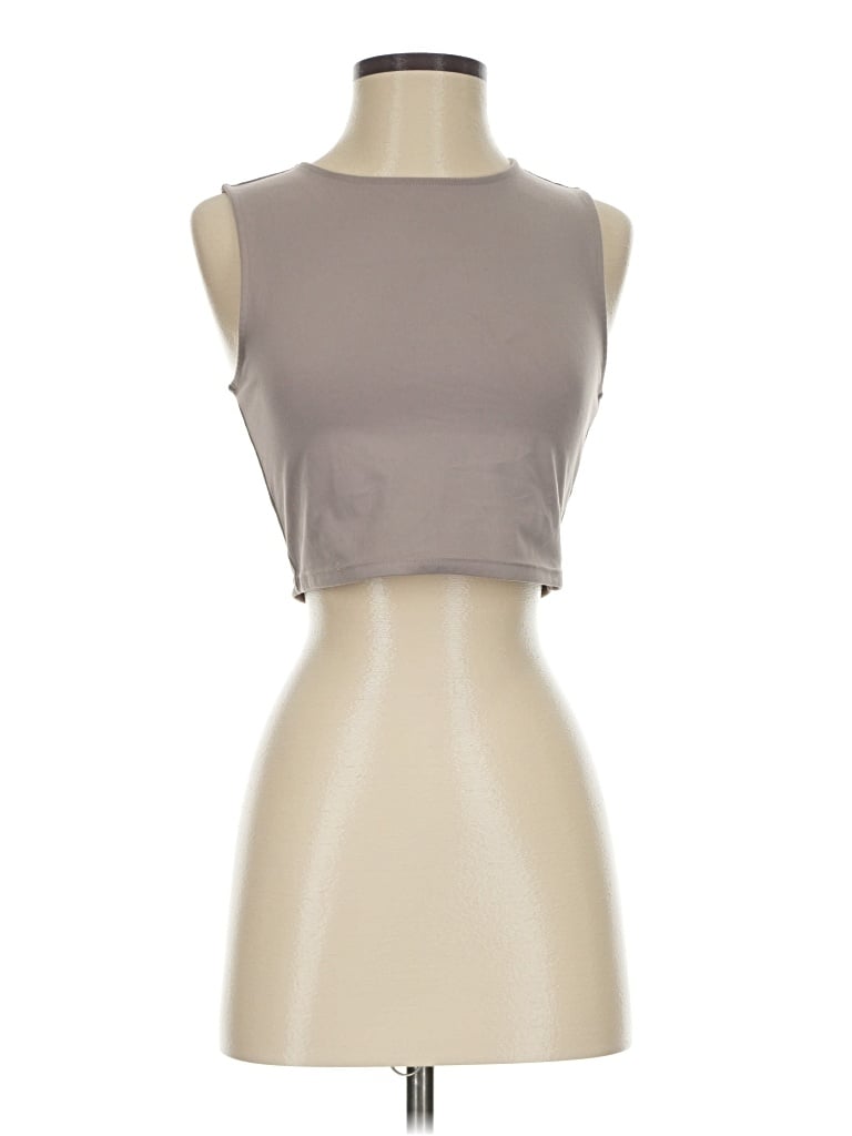 Pre-owned Yogalicious Sleeveless Top Gray Halter Neckline Tops