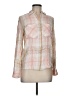 Express 100% Rayon Plaid Ivory Long Sleeve Button-Down Shirt Size XXS - photo 1