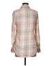Express 100% Rayon Plaid Ivory Long Sleeve Button-Down Shirt Size XXS - photo 2