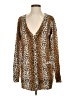 Oddi Animal Print Brown Cardigan Size S - photo 1