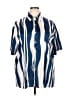 Unbranded Stripes Blue Short Sleeve Blouse Size 4X - photo 1