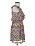 Teeze Me 100% Polyester Chevron-herringbone Blue Brown Casual Dress Size 3 - photo 4