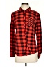 Eden & Olivia 100% Polyester Checkered-gingham Red Long Sleeve Blouse Size S - photo 1