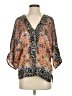 Kensie 100% Polyester Orange 3/4 Sleeve Blouse Size XS - photo 1