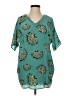 Tucker Teal Short Sleeve Blouse Size P (petite) - photo 1