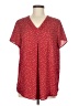 Renee C. Hearts Red Short Sleeve Blouse Size M - photo 1