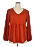 Suzanne Betro Orange Long Sleeve Blouse Size 1X - photo 1