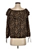 MICHAEL Michael Kors 100% Polyester Leopard Print Brown 3/4 Sleeve Blouse Size XS - photo 1