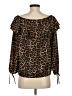 MICHAEL Michael Kors 100% Polyester Leopard Print Brown 3/4 Sleeve Blouse Size XS - photo 2