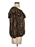 MICHAEL Michael Kors 100% Polyester Leopard Print Brown 3/4 Sleeve Blouse Size XS - photo 4