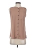 Bellatrix 100% Polyester Tan Sleeveless Blouse Size S - photo 1