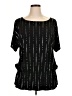 Fashion Bug Black Short Sleeve Blouse Size 1X - photo 1