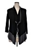 Covington Color Block Solid Black Cardigan Size 1X (estimated) - photo 1