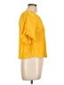 I.N. Studio 100% Rayon Yellow Short Sleeve Blouse Size L (petite) - photo 4