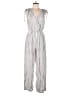 She + Sky 100% Rayon Stripes Silver Jumpsuit Size M - photo 1