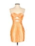 Unbranded 100% Polyester Metallic Orange Cocktail Dress Size 0 - photo 1