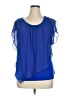 AB Studio 100% Polyester Blue Short Sleeve Blouse Size XL - photo 1