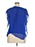 AB Studio 100% Polyester Blue Short Sleeve Blouse Size XL - photo 2