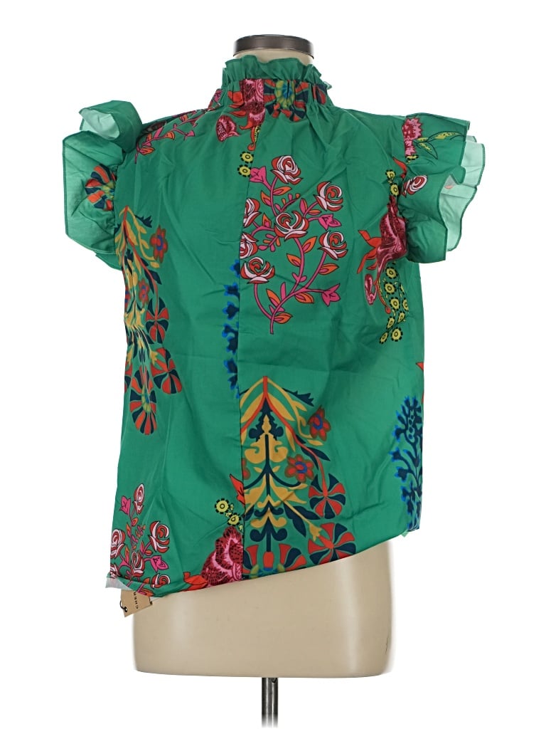 Assorted Brands Short Sleeve Blouse In Green