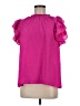 Glam 100% Polyester Pink Short Sleeve Blouse Size M - photo 1