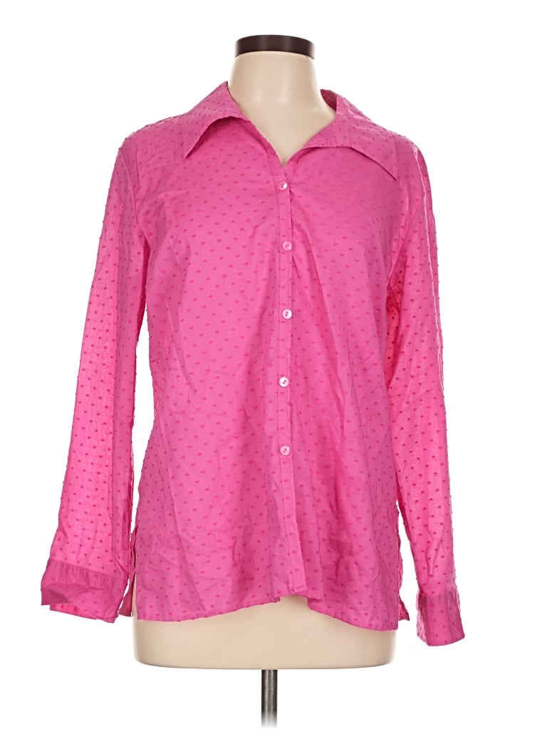 Pre-owned Sigrid Olsen Long Sleeve Blouse In Pink