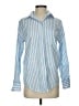 A New Day Stripes Blue Long Sleeve Button-Down Shirt Size XS - photo 1