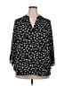 Lush 100% Polyester Black 3/4 Sleeve Blouse Size 2X - photo 1