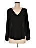 Lush 100% Polyester Black Long Sleeve Blouse Size M - photo 1