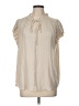 Rielle 100% Polyester Ivory Short Sleeve Blouse Size L - photo 1
