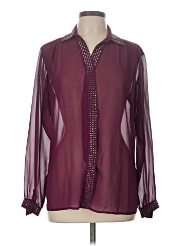 American Glamour by Badgley Mischka Long Sleeve Blouse (view 1)