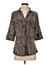 Rebecca Malone Animal Print Brown 3/4 Sleeve Blouse Size S - photo 1