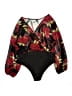 Shein Curve 100% Polyester Black Red Bodysuit Size 16 Plus (2) - photo 1