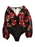 Shein Curve 100% Polyester Black Red Bodysuit Size 16 Plus (2) - photo 2