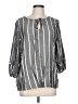 Como Black 100% Rayon Gray 3/4 Sleeve Blouse Size L - photo 1