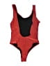 Unbranded Solid Red One Piece Swimsuit Size L - photo 2