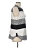 NY Collection Stripes Gray Sleeveless Blouse Size L - photo 4