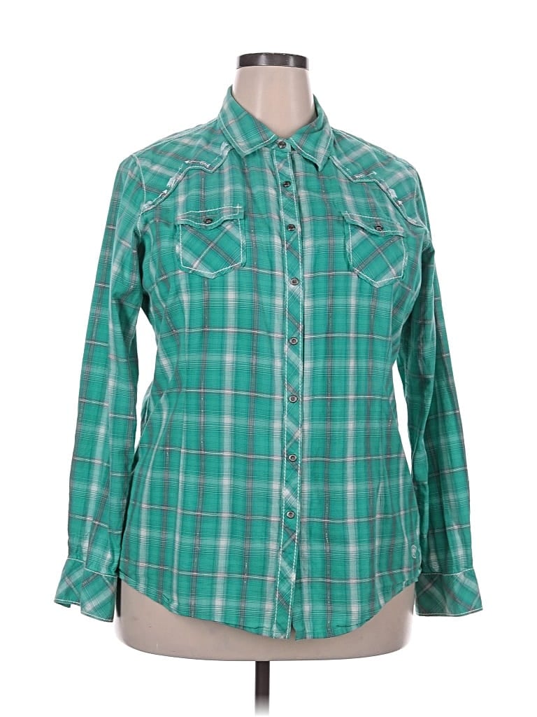 Pre-owned Ariat Long Sleeve Button Down Shirt In Blue