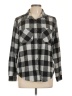 BeachLunchLounge Plaid Gray Long Sleeve Blouse Size L - photo 1