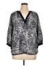 Willi Smith 100% Polyester Gray 3/4 Sleeve Blouse Size XL - photo 1