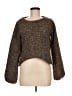 Line & Dot Tweed Brown Pullover Sweater Size M - photo 1