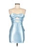 Unbranded 100% Polyester Metallic Blue Cocktail Dress Size 0 - photo 1