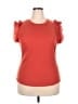 Mesh + Lace Orange Short Sleeve Top Size 2X - photo 1