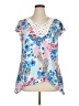 Notations 100% Polyester Blue Short Sleeve Blouse Size XL - photo 1