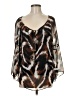 AB Studio 100% Polyester Brown 3/4 Sleeve Blouse Size M - photo 1