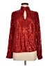 Vine & Love 100% Polyester Metallic Red Long Sleeve Blouse Size S - photo 1