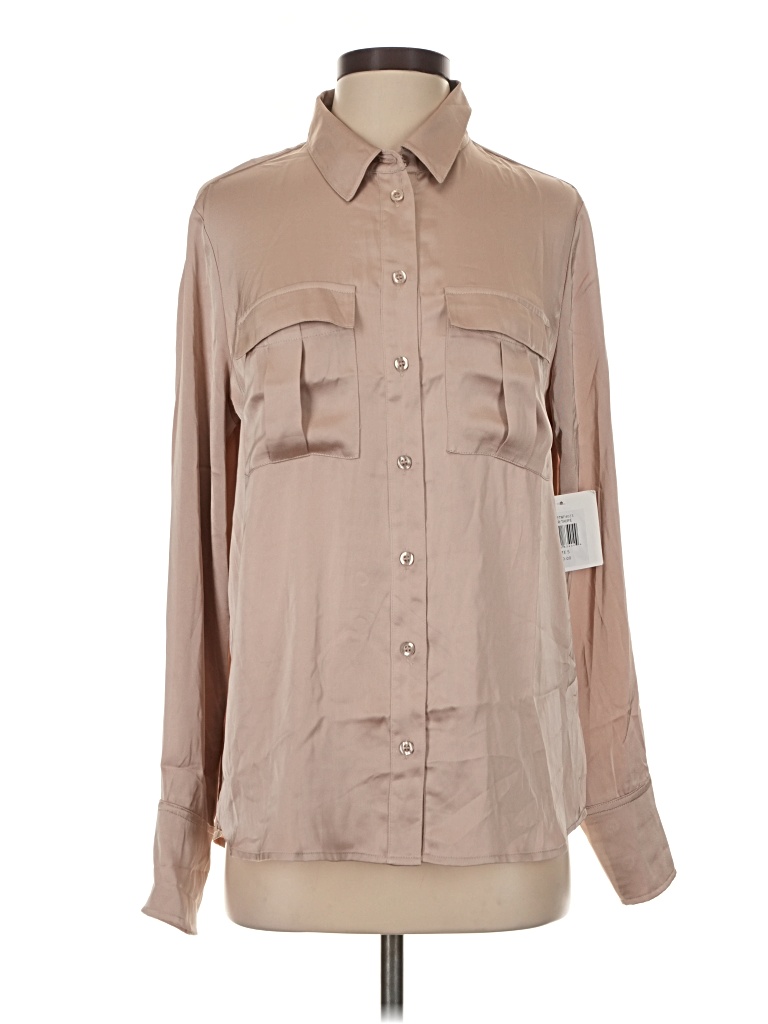 Ellen Tracy Long Sleeve Blouse In Brown