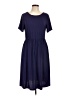 Unbranded Solid Blue Casual Dress Size L - photo 1