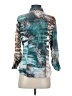 David Cline Animal Print Teal 3/4 Sleeve Blouse Size S - photo 2