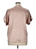 Unbranded 100% Polyester Metallic Pink Short Sleeve Blouse Size XL - photo 2